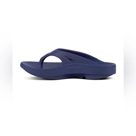 NWT Oofos Ooriginal Recovery Thong Flip Flop Sandal Men 9 Women 11 Navy Blue - Picture 2 of 13